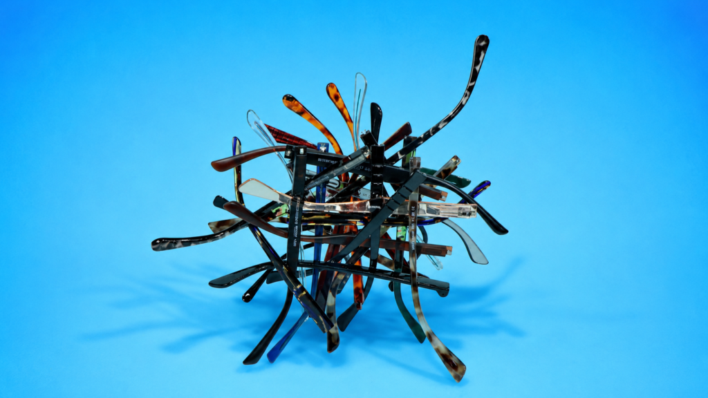 sculpture from recycled eyeglasses frames sculpture from recycled eyeglasses frames